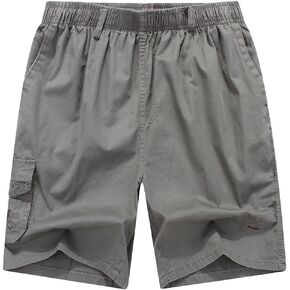 YGT Men's Cotton Full Elastic Waist Cargo Performance Baseline Short in Kuwait