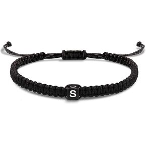 Initial Bracelets for Women Men Gifts for Her Teen Girl Best Friend Birthday Graduation Dainty Braided Bracelets Letter A-Z Charm Adjustable Link Mother's Day Jewelry Mom Christmas Gifts Valentine's Day Jewelry