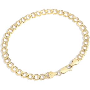 مجموعة أساور سلسلة مملوءة بالذهب من Jewelry Atelier - أساور سلسلة ميامي كوبية مملوءة بالذهب الأصفر الصلب عيار 14 قيراط للنساء والرجال بأحجام مختلفة (4.5 مم، 5.5 مم) in Kuwait