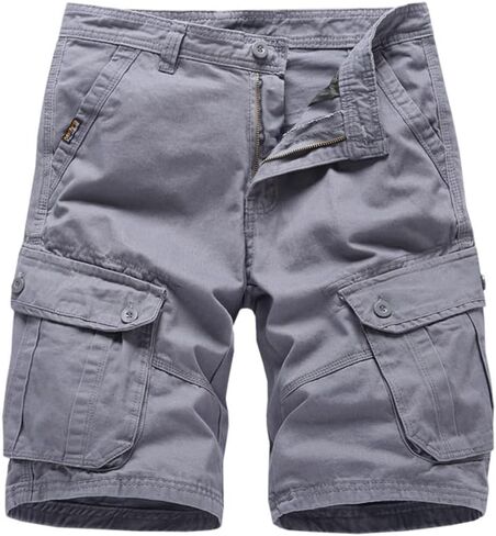 Ulooker Men's Loose Cargo Shorts Outdoor Wear Lightweight Multi-Pocket Cotton Shorts in Saudi Arabia