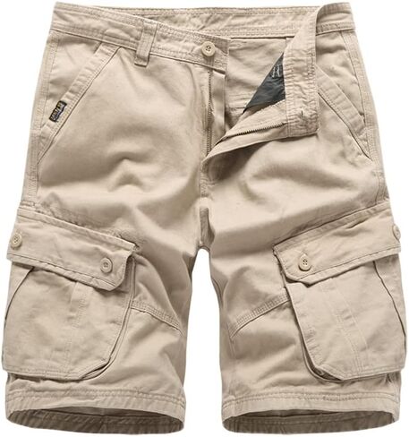Ulooker Men's Loose Cargo Shorts Outdoor Wear Lightweight Multi-Pocket Cotton Shorts in Saudi Arabia