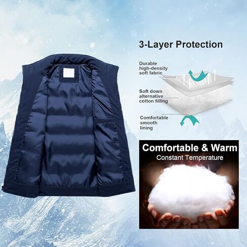 Chrisuno Men's Lightweight Winter Puffer Ski Vest Jacket Packable Outerwear in Saudi Arabia