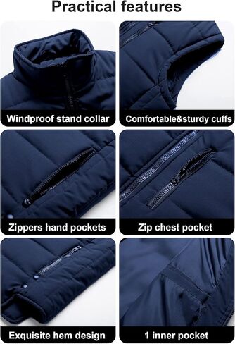 Chrisuno Men's Lightweight Winter Puffer Ski Vest Jacket Packable Outerwear in Saudi Arabia