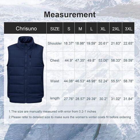 Chrisuno Men's Lightweight Winter Puffer Ski Vest Jacket Packable Outerwear in Saudi Arabia