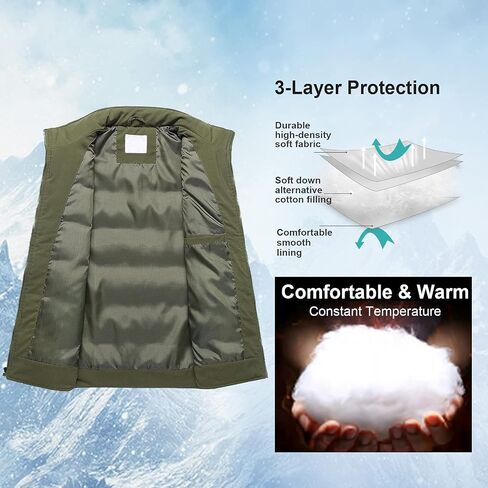 Chrisuno Men's Lightweight Winter Puffer Ski Vest Jacket Packable Outerwear in Kuwait
