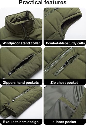 Chrisuno Men's Lightweight Winter Puffer Ski Vest Jacket Packable Outerwear in Kuwait