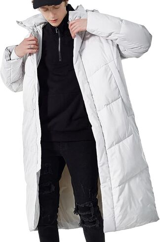 IGYWQ Winter Snow Down Jacket for Men Hooded Long Waterproof Windproof Winter Coat in Kuwait