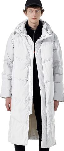 IGYWQ Winter Snow Down Jacket for Men Hooded Long Waterproof Windproof Winter Coat in Kuwait