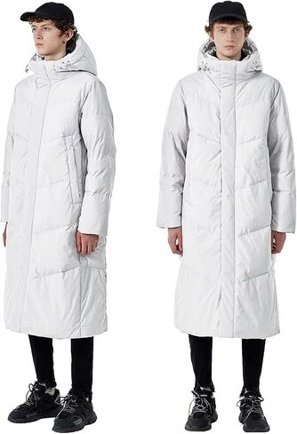 IGYWQ Winter Snow Down Jacket for Men Hooded Long Waterproof Windproof Winter Coat in Kuwait