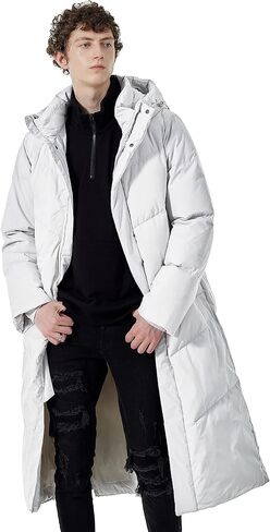 IGYWQ Winter Snow Down Jacket for Men Hooded Long Waterproof Windproof Winter Coat in Kuwait
