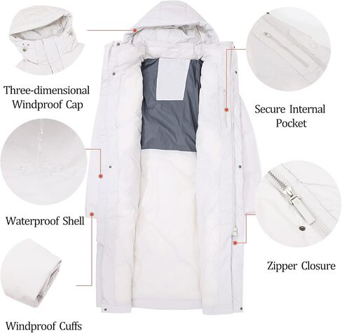 IGYWQ Winter Snow Down Jacket for Men Hooded Long Waterproof Windproof Winter Coat in Kuwait