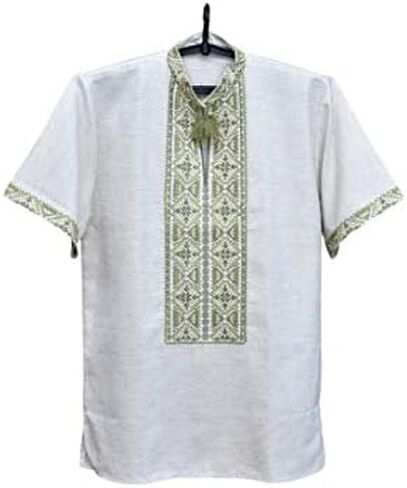 Ukrainian Embroidered Half Sleeve Shirt, Sorochka for Men, Ethnic New Traditional Patriotic in Saudi Arabia