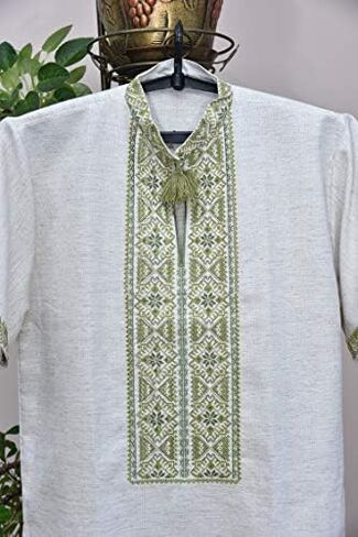 Ukrainian Embroidered Half Sleeve Shirt, Sorochka for Men, Ethnic New Traditional Patriotic in Saudi Arabia