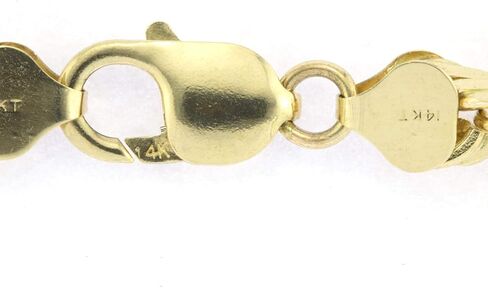 Nuragold 14k Yellow Gold 7mm Solid Rope Chain Diamond Cut Bracelet, Mens Jewelry Lobster Clasp 8" 8.5" 9" in Kuwait