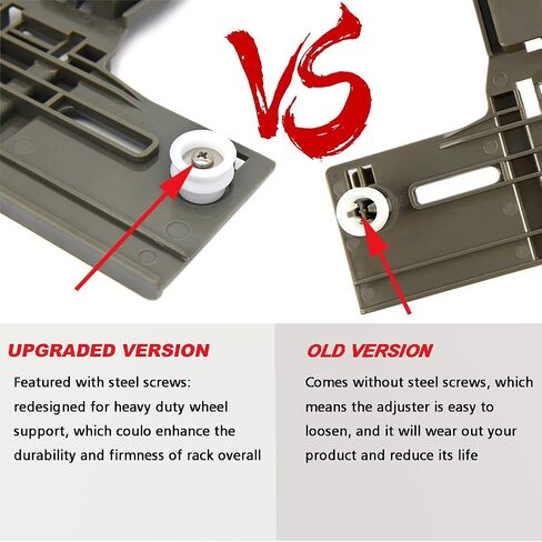 Upgraded Dishwasher Top Rack Adjuster W10350376(2) W10195839(2) W10195840(2) for Kitchenaid,W/ 0.9 In Diameter Wheel,kitchen Aid whirlpool kenmore Dishwasher Parts Upper Rack,model w10350374,w10195840 in Saudi Arabia