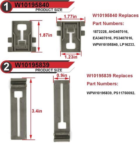Upgraded Dishwasher Top Rack Adjuster W10350376(2) W10195839(2) W10195840(2) for Kitchenaid,W/ 0.9 In Diameter Wheel,kitchen Aid whirlpool kenmore Dishwasher Parts Upper Rack,model w10350374,w10195840 in Saudi Arabia