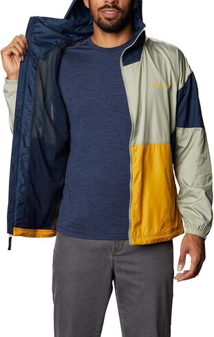 Columbia Men's Point Park Lined Windbreaker, Bright Gold/Safari/Collegiate Navy, Large in Saudi Arabia