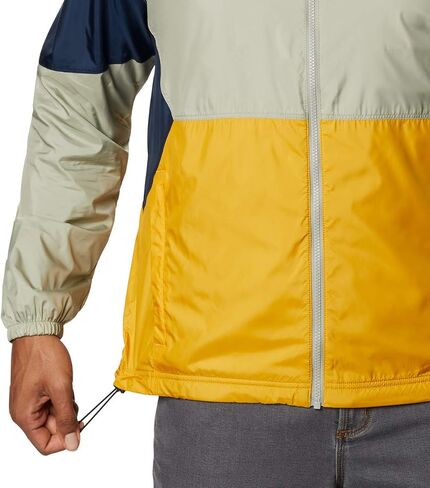 Columbia Men's Point Park Lined Windbreaker, Bright Gold/Safari/Collegiate Navy, Large in Saudi Arabia