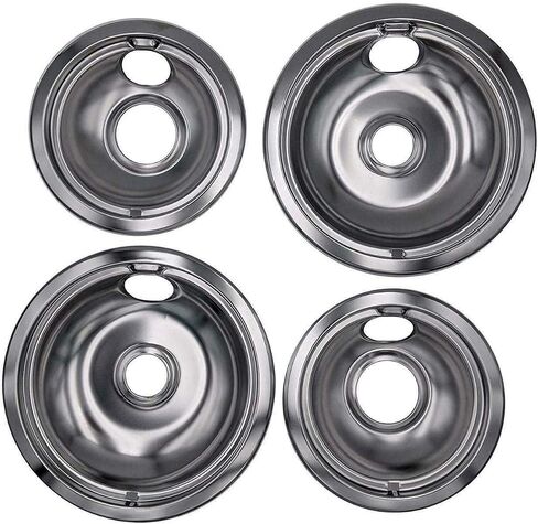 2 X W10196405RW, 2 X W10196406RW Range Drip Bowl 8 Inch & 6 Inch-Replaces AP4452175, PS2366563, AH2366563, EA2366563, AP4450304, PS2366565, AH2366565, EA2366565 in Saudi Arabia