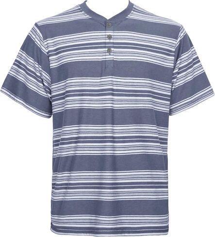 Victory Outfitters Men's Cotton Blend Striped Short Sleeve Henley in Kuwait