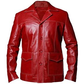 Fight Club Red Leather Jacket From Brad Pitt (Tyler Durden) in Saudi Arabia
