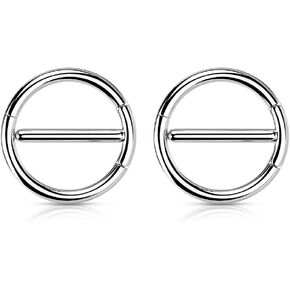 Pierced Owl - 14GA Stainless Steel Dual Hinged Nipple Rings, Sold as a Pair