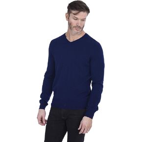 Cashmeren Men's Basic V-Neck Sweater 100% Pure Cashmere Long Sleeve Pullover