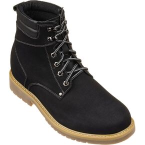CALTO Men's Invisible Height Increasing Elevator Shoes - Leather Lace-up Round-Toe Work Boots - 3.2 Inches Taller in Saudi Arabia