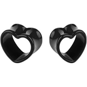 Beydodo Acrylic Tunnels for Ears Multiple Sizes, Double Flared Ear Gauges2pcs White Ear Stretching Kit Heart Tunnels Piercing Earrings in Kuwait