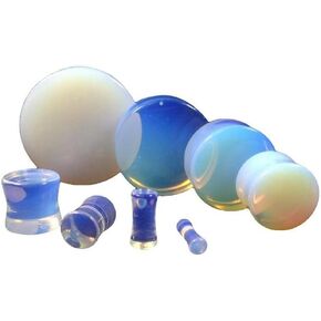 Gauges Opal Double-Sided Flare Organic Plugs/Tunnels 7/16 (11mm) 2 Pieces (1 Pair) (B/4/3/31) in Saudi Arabia