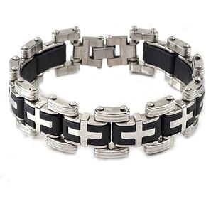 Punk Stainless Steel Bike Chain Motorcycle Bracelet for Biker Men Boy Heavy Rock Bicycle Link Chain Wristband Bangle Party Jewelry Birthday Gift