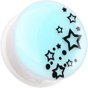 Covet Jewelry Glow in The Dark Star Cluster Single Flared Ear Gauge Plug in Saudi Arabia