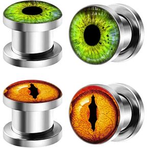 نيروين، زوجين من مقاييس سماعات الأذن Eyeball سدادات الفولاذ المقاوم للصدأ حلق التوصيل أنفاق للأذنين توسيع الجسم ثقب المجوهرات 2G-16mm in Kuwait