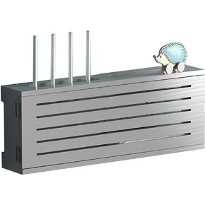 Network Set Top Box Wall Mounted Router Storage Box Wall Mounted Shelf Multi Function WiFi Router Storage Boxes for Home and Office Simple Easy to Install (Color : White-A, Size : 52.5x20x10cm) in Saudi Arabia