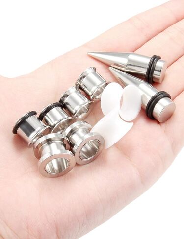 Jenxnjsjo 14g to 7/8in Ear Gauges Plugs Tunnels Taper Earrings Stretching Expander Kit Set for Women Men in Saudi Arabia