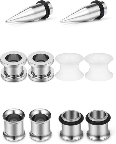 Jenxnjsjo 14g to 7/8in Ear Gauges Plugs Tunnels Taper Earrings Stretching Expander Kit Set for Women Men in Saudi Arabia