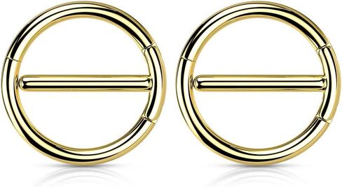 Pierced Owl - 14GA Stainless Steel Dual Hinged Nipple Rings, Sold as a Pair in Saudi Arabia