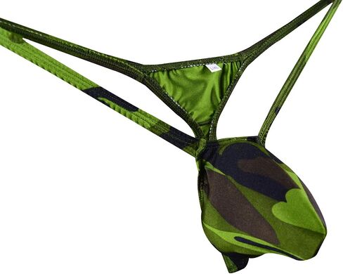 WOSESE Mens Swim Thong Bulge Pouch G-Strings Bikini Camo WSS37 in Kuwait