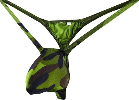 WOSESE Mens Swim Thong Bulge Pouch G-Strings Bikini Camo WSS37 in Kuwait