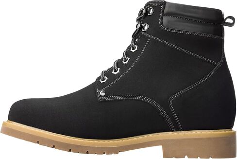CALTO Men's Invisible Height Increasing Elevator Shoes - Leather Lace-up Round-Toe Work Boots - 3.2 Inches Taller in Saudi Arabia