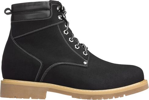 CALTO Men's Invisible Height Increasing Elevator Shoes - Leather Lace-up Round-Toe Work Boots - 3.2 Inches Taller in Saudi Arabia