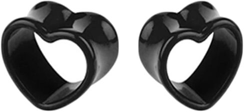 Beydodo Acrylic Tunnels for Ears Multiple Sizes, Double Flared Ear Gauges2pcs White Ear Stretching Kit Heart Tunnels Piercing Earrings in Kuwait