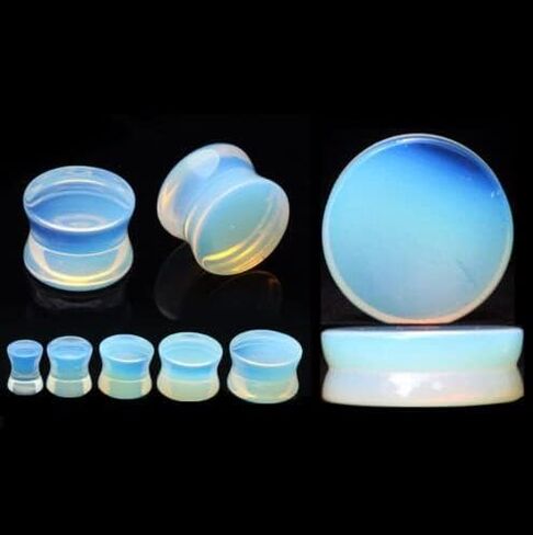 Gauges Opal Double-Sided Flare Organic Plugs/Tunnels 7/16 (11mm) 2 Pieces (1 Pair) (B/4/3/31) in Saudi Arabia