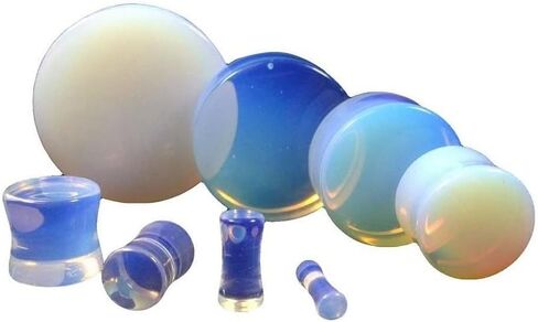 Gauges Opal Double-Sided Flare Organic Plugs/Tunnels 7/16 (11mm) 2 Pieces (1 Pair) (B/4/3/31) in Saudi Arabia