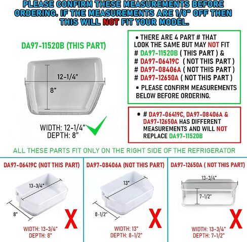 UPGRADED Lifetime Appliance DA97-11520B Door Bin Assembly Guard (Right) Compatible with Samsung Refrigerator - DA63-02832A in Saudi Arabia
