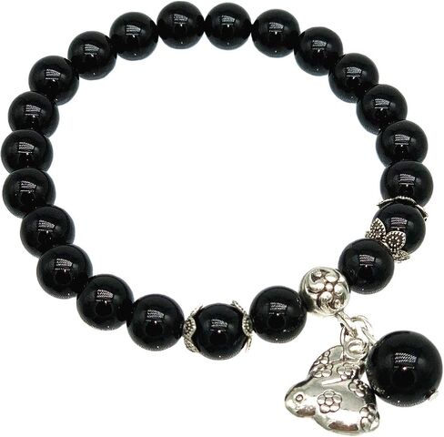 Feng Shui Handmade Chinese Zodiac Black Agate Beads Bracelet Amulet in Kuwait