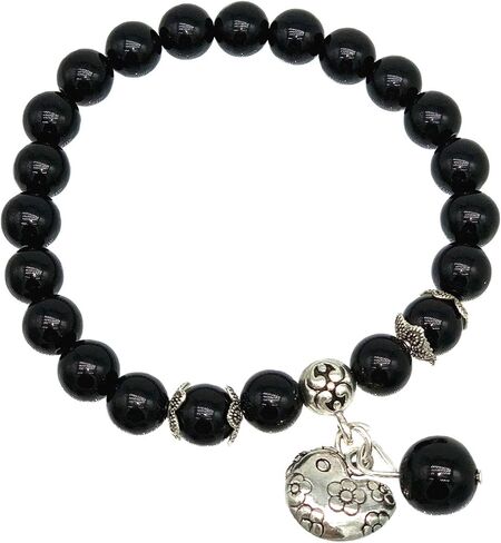 Feng Shui Handmade Chinese Zodiac Black Agate Beads Bracelet Amulet in Kuwait