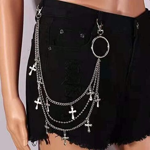 Pants Chain Wallet Chain Punk Chain Hip Hop Butterfly Lock Charm Jeans Chains Rock Chains for Women Men Hipster Women Fashion Trendy Waist Pants Chain Jewelry Clothing Accessories in Kuwait