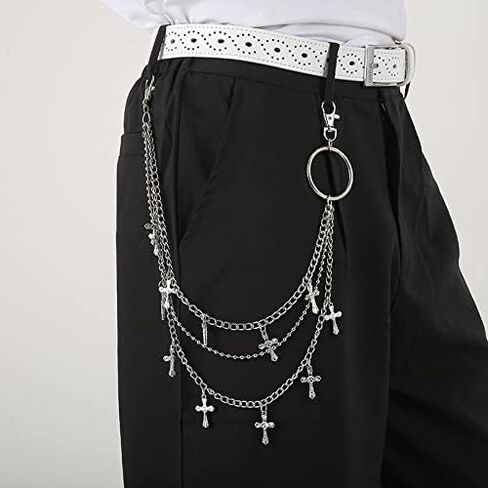 Pants Chain Wallet Chain Punk Chain Hip Hop Butterfly Lock Charm Jeans Chains Rock Chains for Women Men Hipster Women Fashion Trendy Waist Pants Chain Jewelry Clothing Accessories in Kuwait