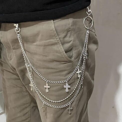 Pants Chain Wallet Chain Punk Chain Hip Hop Butterfly Lock Charm Jeans Chains Rock Chains for Women Men Hipster Women Fashion Trendy Waist Pants Chain Jewelry Clothing Accessories in Kuwait